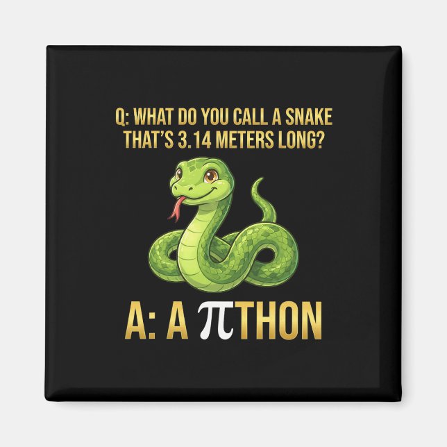 Aimant Python Pithon Pi jour symbole drôle prof de maths  (Devant)