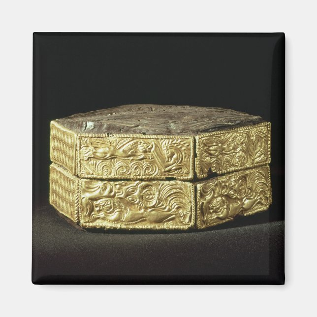 Aimant Pyxis hexagonaux décorés d'animaux (Devant)