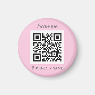 Aimant QR Code Business Logo Professional Pink Girl