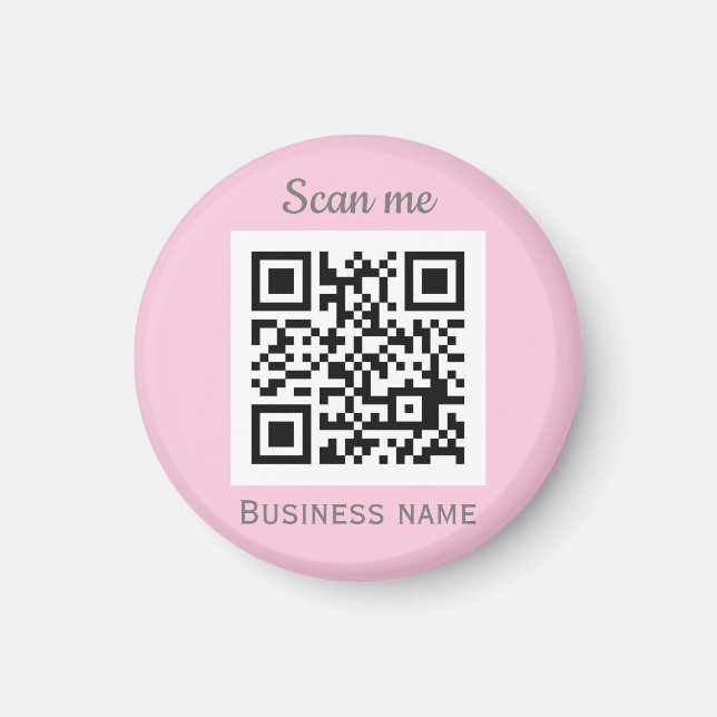 Aimant QR Code Business Logo Professional Pink Girl (Devant)
