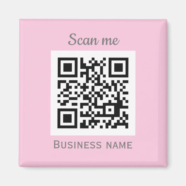 Aimant QR Code Business Logo Professional Pink Girl (Devant)