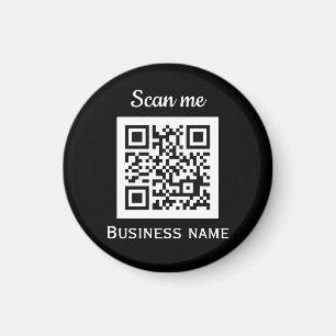 Aimant QR Code Business Logo Professionnel Noir Moderne