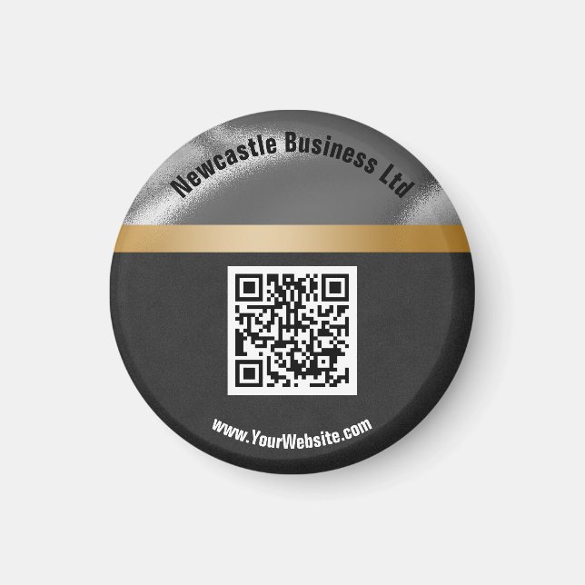 Aimant QR Code Gold Silver Suede Noir Promotion des affai (Devant)