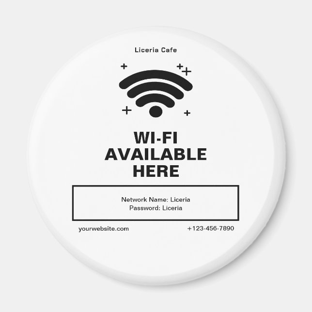 Aimant Qr Code Nom commercial Minimal wifi Détails (Devant)