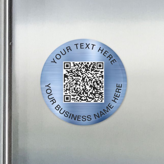 Aimant QR Code promo bleu (Promotional QR Code Blue Magnet)