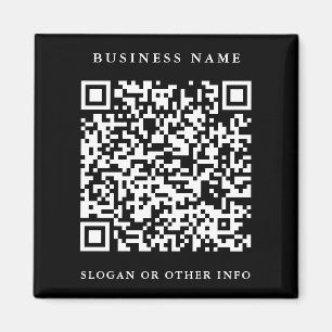 Aimant QR Code Website Link Black Simple Business