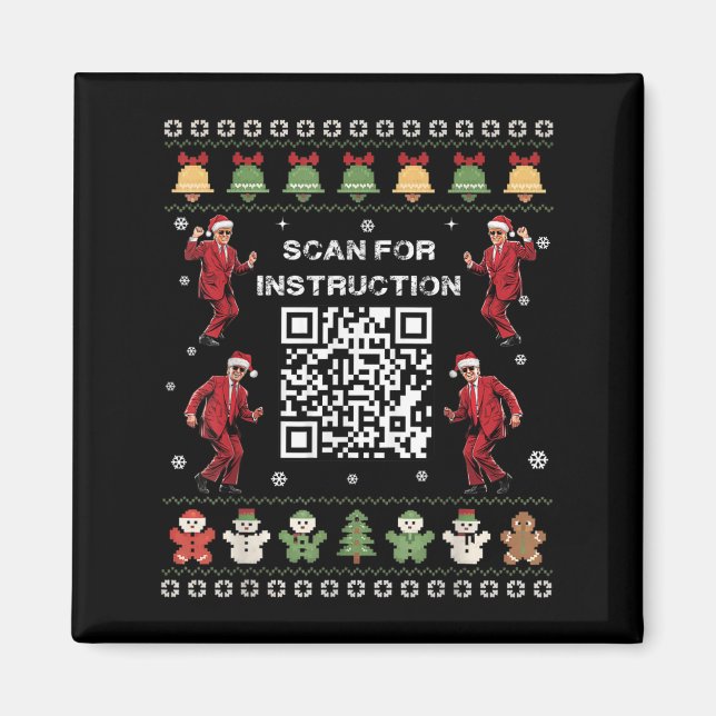 Aimant Qr Trump Dance Code Président Analyse De L'Instruc (Devant)