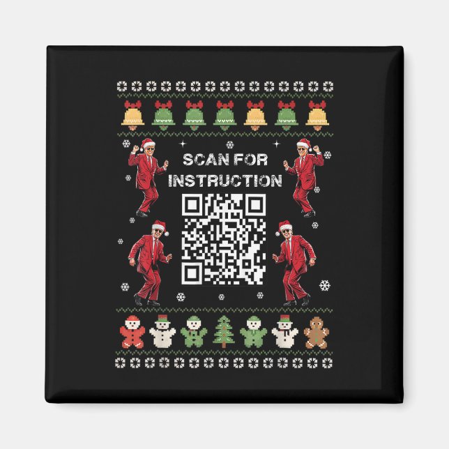 Aimant Qr Trump Dance Code President Scan For Instruction (Devant)