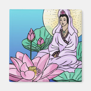Aimant Quan Yin (Kuan Yin) dans le Lotus