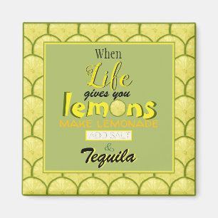 Aimant Quand la vie vous donne citrons drôle typographie
