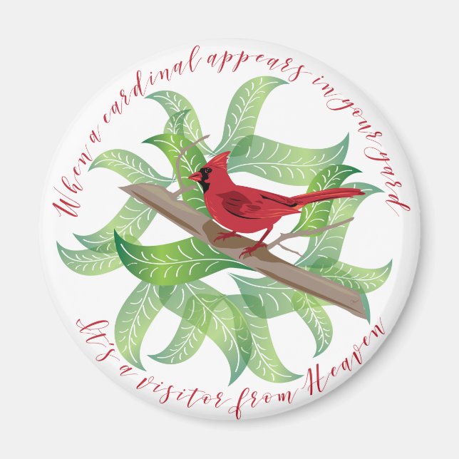 Aimant Quand un cardinal apparaît dans votre cour... (Devant)