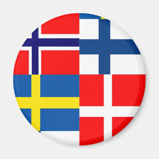 Aimant Quartet des drapeaux scandinaves