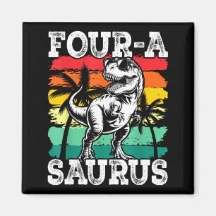 Aimant Quatre a saurus anniversaire t rex 4 ans dino 4ème