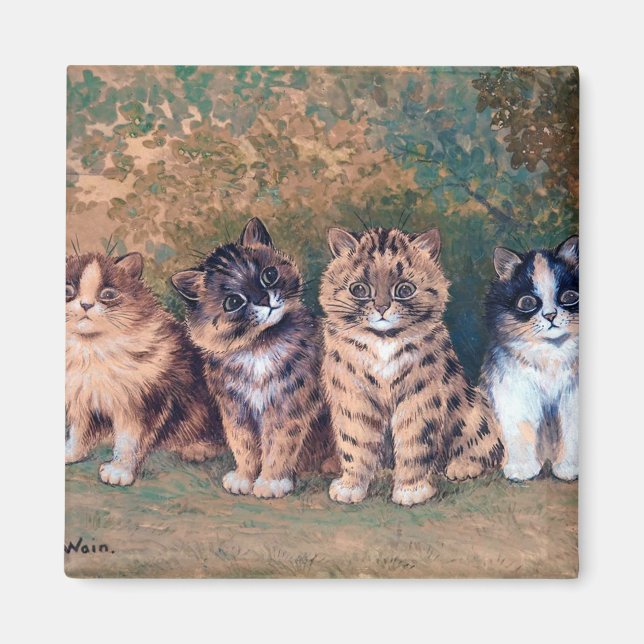 Aimant Quatre chatons, Louis Wain (Devant)