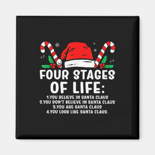 Aimant Quatre Étapes De La Vie Père Noël Drôle Noël X-mas