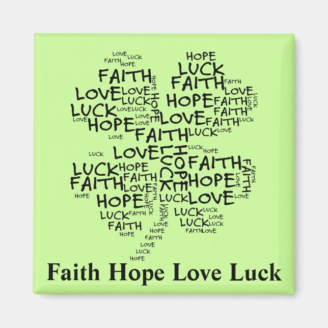 Aimant Quatre Leaf Clover Signification : Espoir, Foi, Am (Devant)