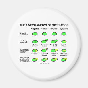 Aimant Quatre mécanismes de Speciation (évolution)
