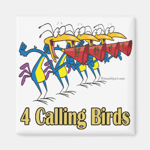 Aimant quatre oiseaux appelant 4e jour de noël