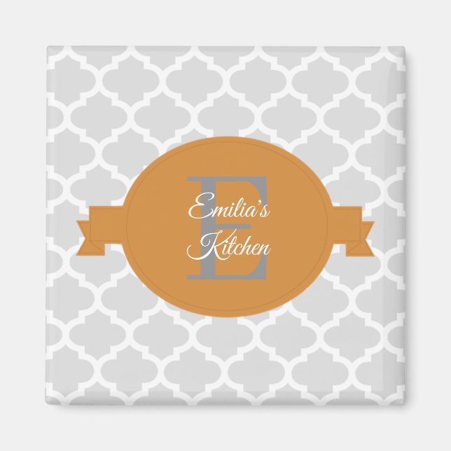 Aimant Quatrefoil Orange personnalisé (Devant)
