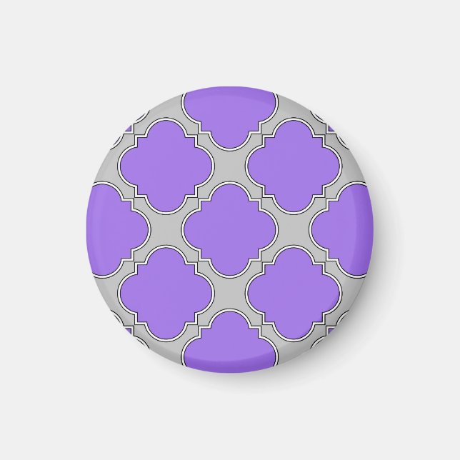 Aimant Quatrefoil violet et gris (Devant)