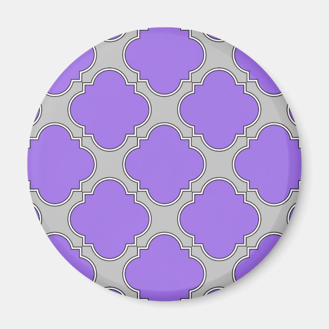Aimant Quatrefoil violet et gris (Devant)