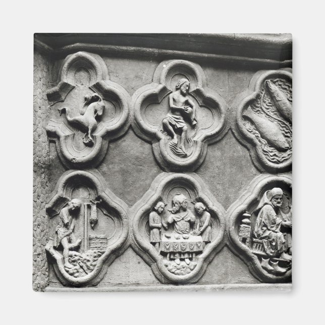 Aimant Quatrefoils avec les signes du Zodiaque (Devant)