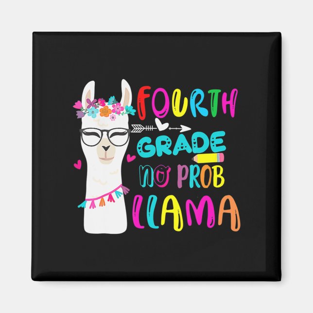 Aimant Quatrième année Pas de Prob Llama Professeur Étudi (Devant)