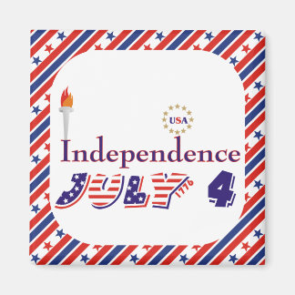 Aimant Quatrième étoile 4 juillet flambeau USA Independen