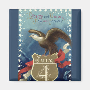 Aimant Quatrième juillet patriotique vintage, aigle aux é