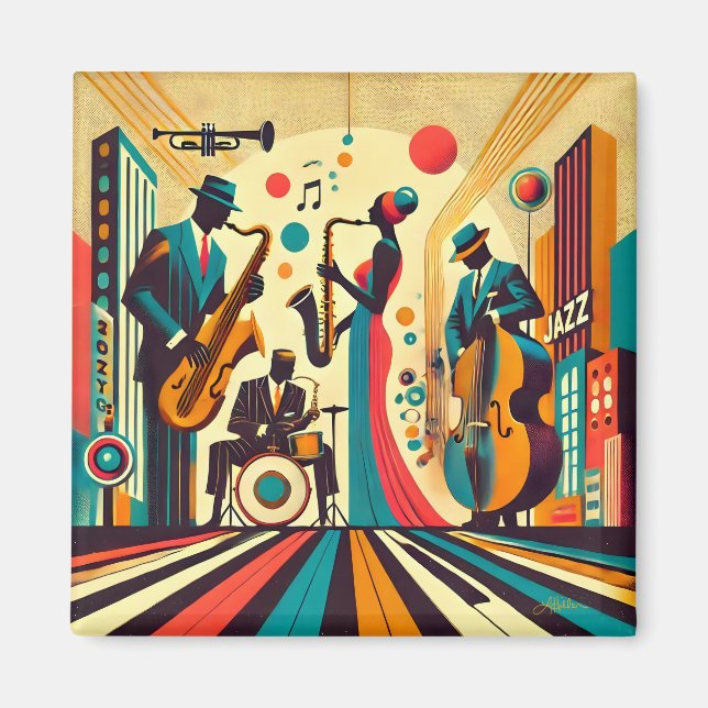 Aimant Quatuor de l'ère du jazz du milieu du siècle (Devant)