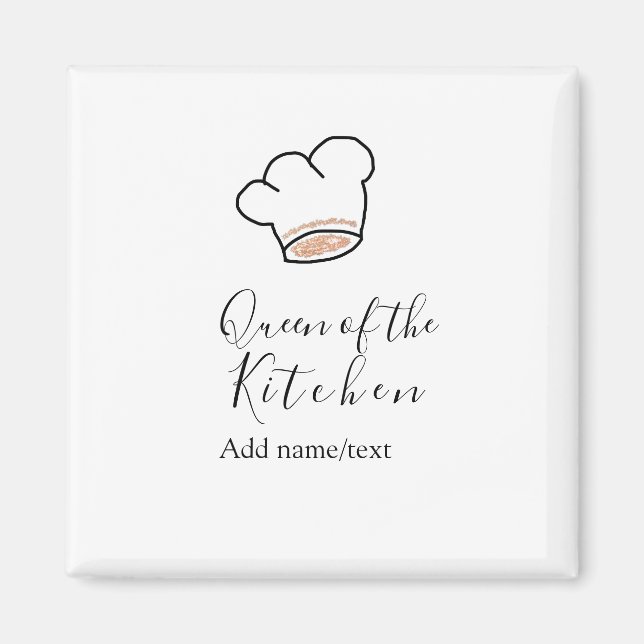 Aimant Queen of the kitchen chef cooking add name crown  (Devant)
