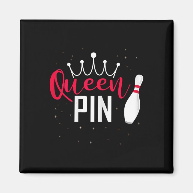Aimant Queen Pin Shirt Bowler Bowling League For Bowling  (Devant)