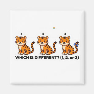 Aimant Quel est le différent ? Jeu du monde animal Tigre 