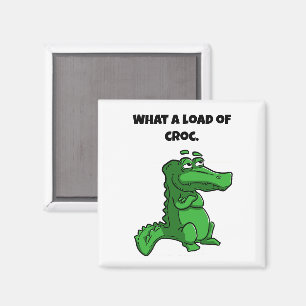Aimant Quelle charge de croc amusant Alligator Cartoon