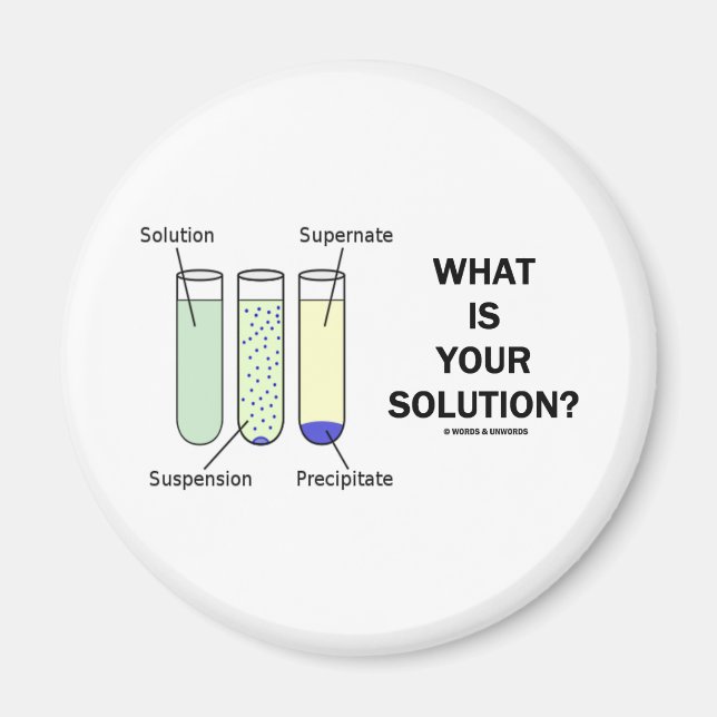Aimant Quelle Est Votre Solution ? (Humour de chimie) (Devant)