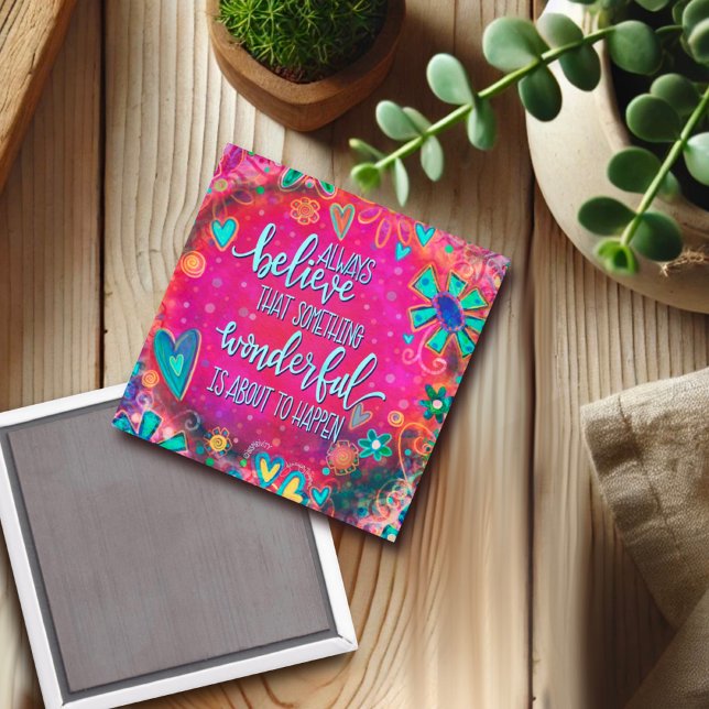 Aimant Quelque Chose De Merveilleux Coeurs Roses Inspirit (Créateur téléchargé)