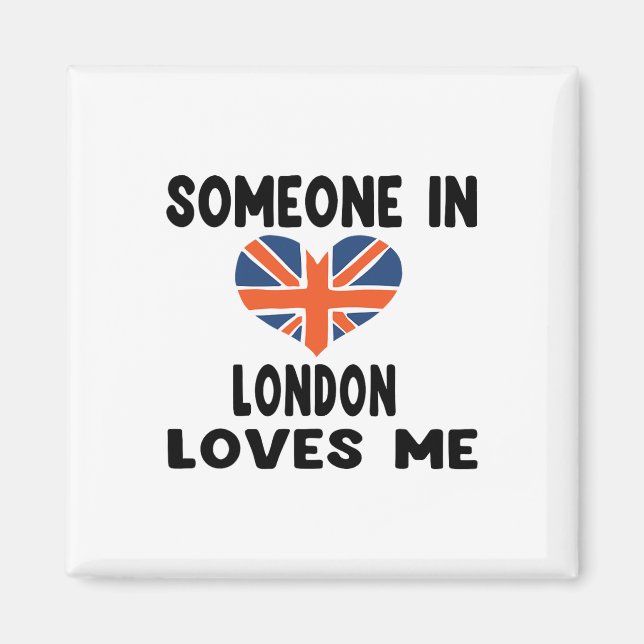 Aimant Quelqu'Un À Londres M'Aime Angleterre Drapeau Brit (Devant)
