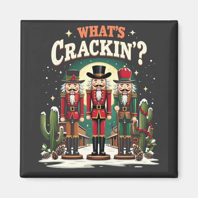 Aimant Qu'est-ce qui craque Casse-Noisette Cactus de Noël (Devant)