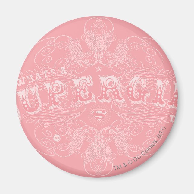 Aimant Qu'est-ce qu'une super fille à faire rose (Devant)