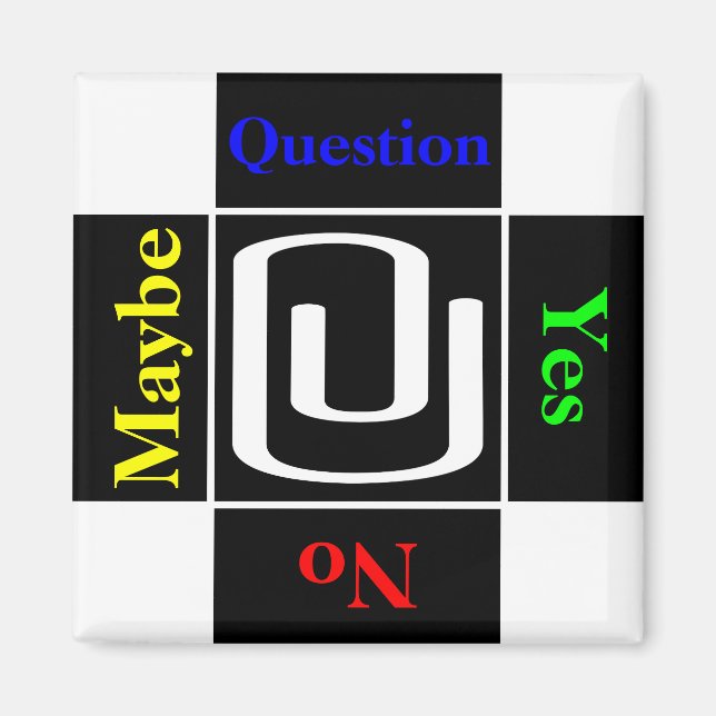 Aimant Question de pièce jointe personnalisable (Devant)
