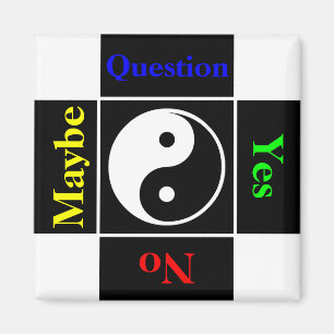 Aimant Question Yin Yang personnalisable