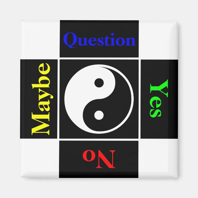 Aimant Question Yin Yang personnalisable (Devant)