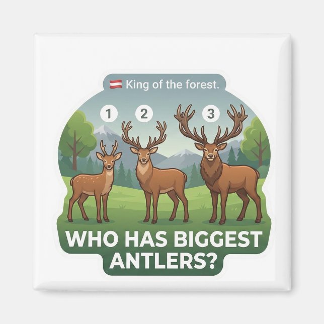 Aimant Qui a les plus grands bois ? Cerf rouge Autriche A (Devant)