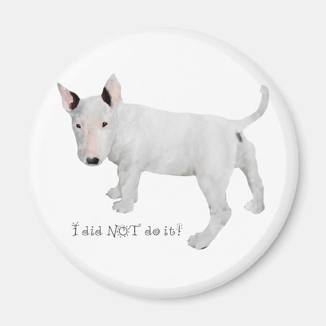Aimant Qui, moi ?  chiot Bull Terrier (Devant)