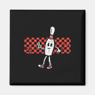 Aimant Quille de bowling groovy paix Rétro quilleur garço