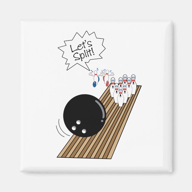 Aimant quilles de bowling effrayées humour de dessin anim (Devant)
