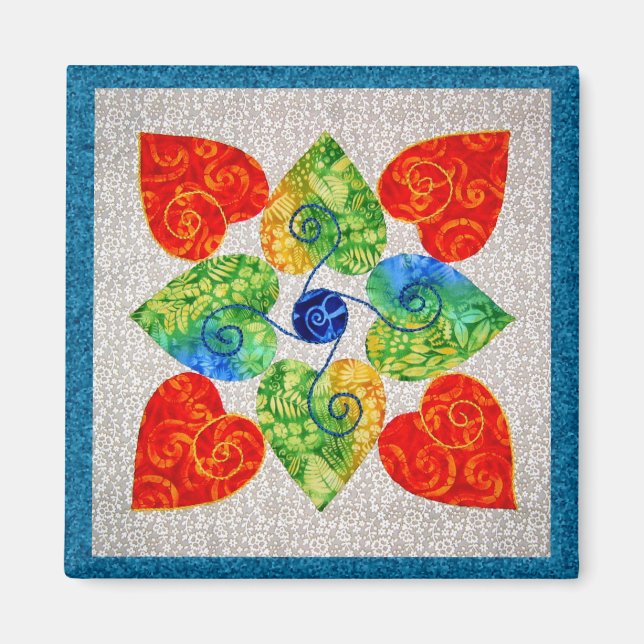 Aimant Quilt de Coeurs Whimsy - Bloc #1 (Devant)