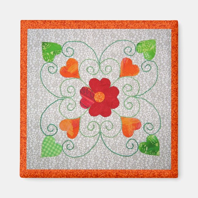 Aimant Quilt de Coeurs Whimsy - Bloc #2 (Devant)