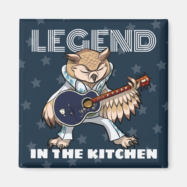 Aimant Quirky Owl Legend In The Kitchen Rock Star Artwork (Devant)