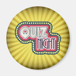 Aimant Quiz Nuit Trivia Party Jaune Sunburst